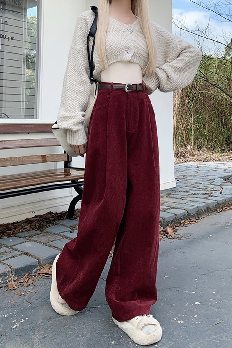 High Waist Wide Leg Vintage Corduroy Pants – Nada Outfit Land