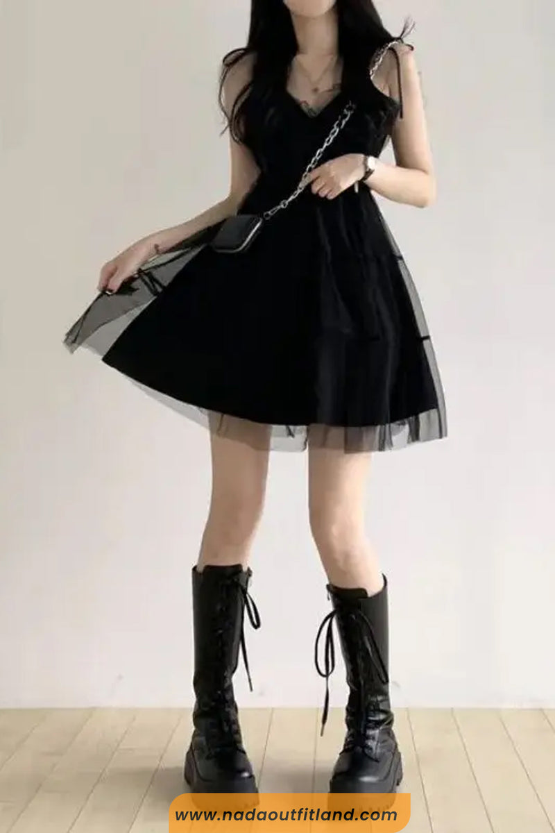 OKBBN Gorgeous A-line V-neck Strap Sleeveless Ruffle Layered Ball Dress main image 1