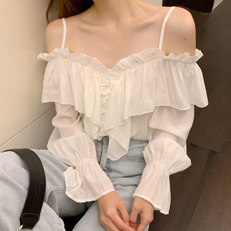 Sexy Off Shoulder Ruffles Blouse Shirts Nada Outfit Land