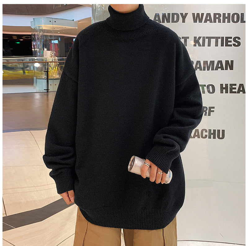 Loose Knitted Warm Turtleneck Men Sweater Nada Outfit Land