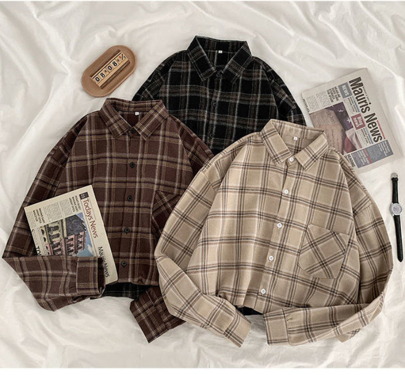 Vintage Long Sleeve Button Up Plaid Shirts – Nada Outfit Land