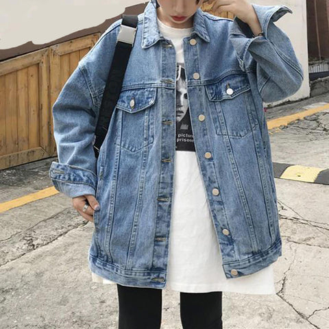 Loose Button Up Oversize Jeans Jacket