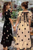 Short Sleeve Polka Dot Pattern Elegant Dress