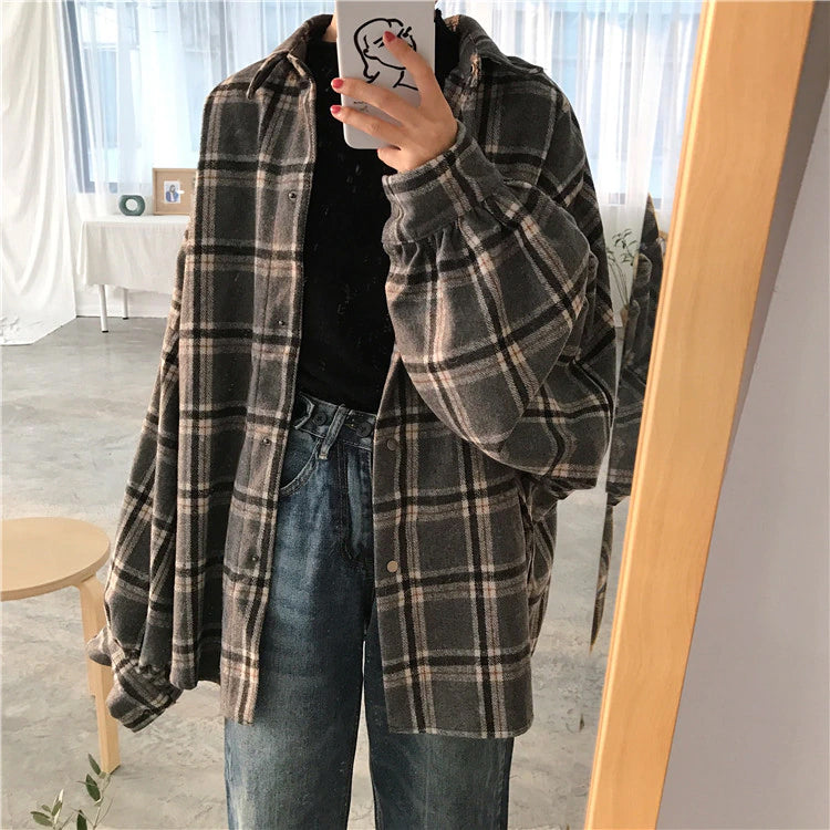 Oversized checkered jacket best sale