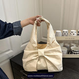 Cute Retro 3D Bow Plaid Pattern Shoulder Bag