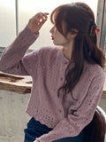 Hollow Out Slim Cardigan Sweater