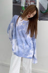 Long Sleeve Blue Tie Dye Colors Shirt