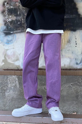 High Waist Hip Hop Purple Jeans Pants