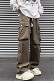 Loose Cargo Pockets Drawstring Casual Men Pants