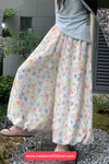 Wide Leg Floral Pattern Casual Pants