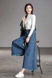 High Waist Loose Wide Leg Ankle Length Jeans