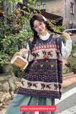 Sleeveless Cute Horse Cartoon Knitted Vest Sweater