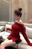 Upgrade your Coquette Aesthetic with this Slash Neck Side Bow Knitted Sweater. The perfect choice for Ballet-core outfits, Soft Girl styles, and romantic autumn looks. Featuring dainty bow details and a flattering off-the-shoulder fit, this long-sleeve knit is a must-have for your Aesthetic Outfits mood board.