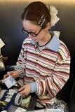 Shop our Loose Striped Turn Down Collar Sweatshirt, where timeless nautical style meets modern comfort. Featuring a sophisticated polo-style collar and a flattering oversized fit, this high-quality striped sweatshirt is a must-have for fans of the Preppy and Coastal aesthetics. Soft, durable, and designed for effortless layering—upgrade your casual wardrobe today. Enjoy fast worldwide shipping and easy returns. Secure your new favorite everyday pullover now!