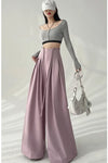 High Waist Wide Leg Lace Tie Elegant Loose Pants