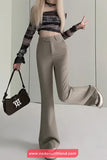High Waist Slim Flare Office Long Pants