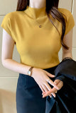 Casual High Neck Knitted Slim Shirt