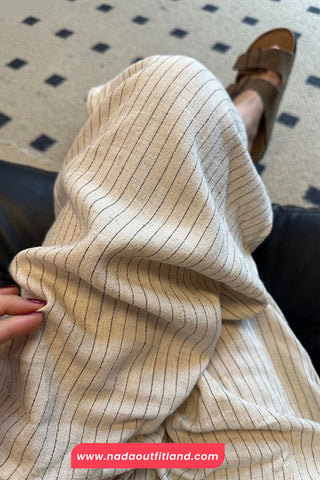 Loose Elegant Striped Classic Casual Pants