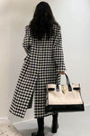 Loose Houndstooth Pattern Woolen Coat Jacket