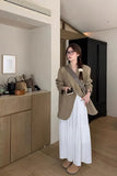 Loose A-Line Sweet Ruched Long Skirts