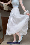High Waist Ball Gown Elegant Long Satin Skirts