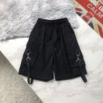 Hip Hop Elastic Waist Cargo Shorts