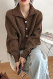 Vintage Lapel Collar Knitted Cardigan Sweater