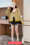 Long Sleeve Striped Colors Zipper Hoodie