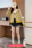Long Sleeve Striped Colors Zipper Hoodie