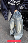 Loose Retro Blue Wide Leg Jeans Pants