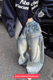 Loose Retro Blue Wide Leg Jeans Pants