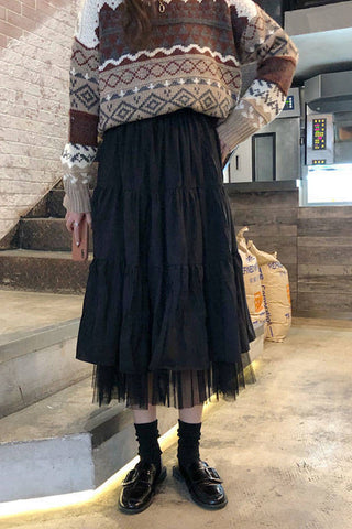High Waist Elastic Long Mesh Skirts – Nada Outfit Land