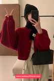Long Sleeve Knitted Short Cardigan Sweater