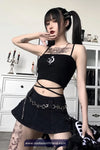 Sexy Gothic Rose Pattern Crop Tops