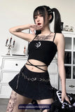 Sexy Gothic Rose Pattern Crop Tops