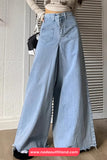 High Waist Loose Tassel Wide Leg Jeans Pants
