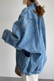 Loose Double Pocket Style Denim Jacket