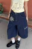 Upgrade your Y2K Skater Aesthetic with these Retro Dots Pattern Cargo Pockets Denim Knee Length Pants. The ultimate essential for Harajuku streetwear outfits, all-over print polka dot cargo jorts trends, and alternative summer utility lookbooks. Featuring a flattering loose wide-leg fit and expanding side utility flap pockets, these unique printed shorts are a must-have for your Aesthetic Pants or Gorpcore Fashion mood .