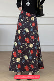 High Waist Retro Floral Long Elegant Skirts