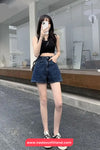 Retro Dark Blue Casual Denim Shorts