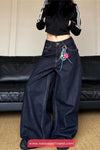 High Waist Loose Wide Leg Retro Blue Jeans Pants
