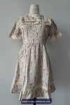 Short Sleeve Vintage Stand Collar Floral Pattern Mini Dress