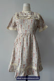 Short Sleeve Vintage Stand Collar Floral Pattern Mini Dress