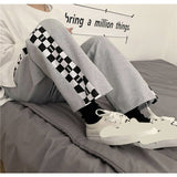 Hip Hop Loose Side Checkered Long Pants