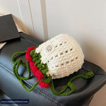 Cute Retro Flower Bouquet Crochet Sling Bag