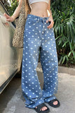 Loves Full Pattern Long Jeans Pants