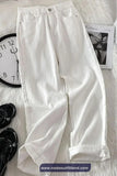 High Waist Basic Long White Jeans Pants