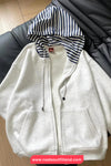 Long Sleeve Hooded Striped Casual Sweater