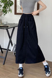 High Waist Front Pockets Long Slit Skirts