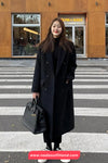Elegant Woolen Long Blend Coat Jacket